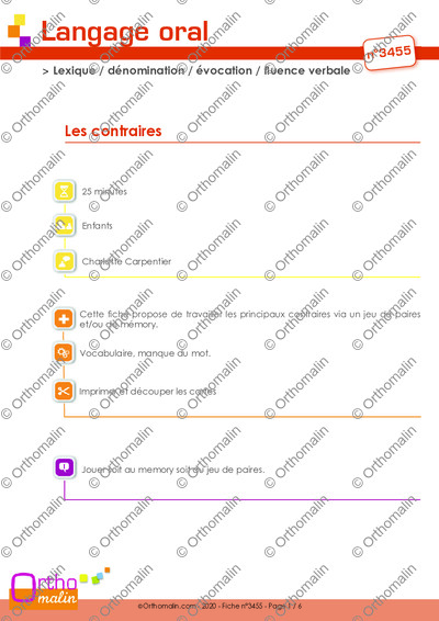 Page 1 de la fiche