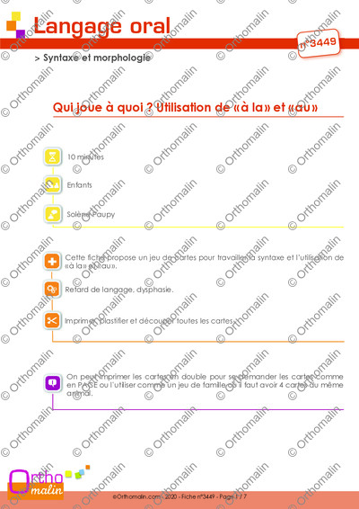 Page 1 de la fiche