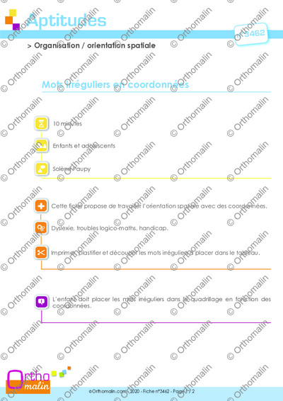 Page 1 de la fiche