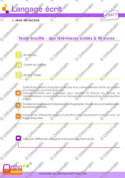 Page 1 de la fiche