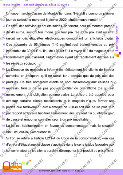 Page 2 de la fiche