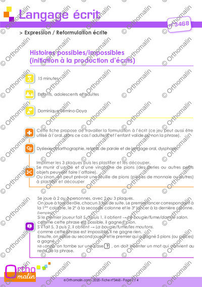 Page 1 de la fiche