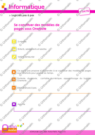 Page 1 de la fiche
