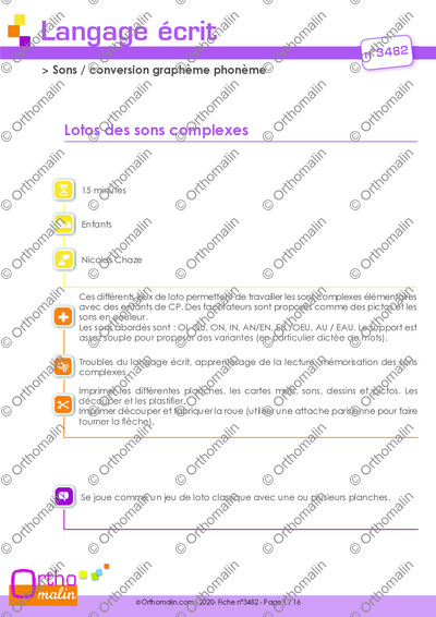 Page 1 de la fiche