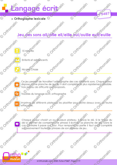 Page 1 de la fiche