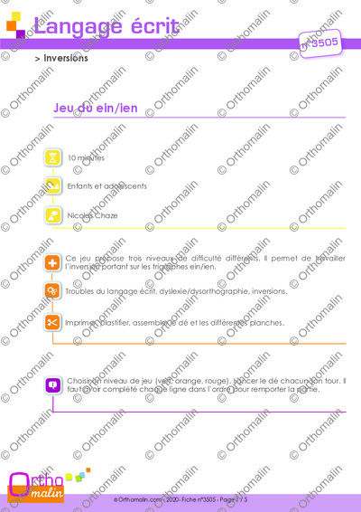 Page 1 de la fiche
