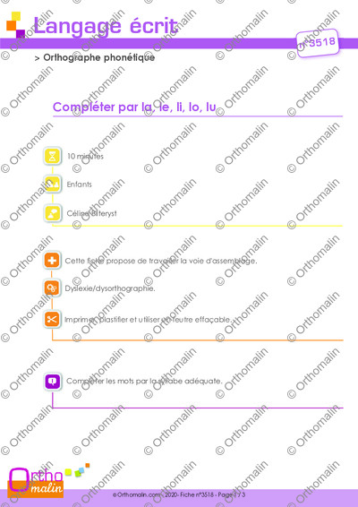 Page 1 de la fiche