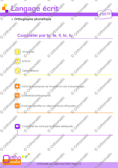 Page 1 de la fiche