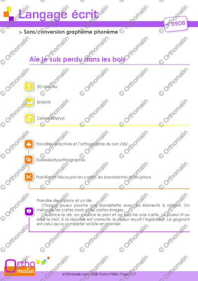 Page 1 de la fiche