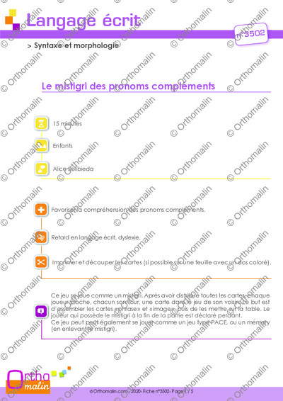Page 1 de la fiche