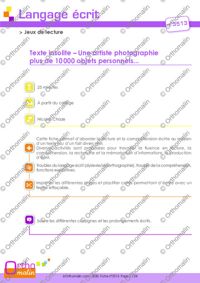 Page 1 de la fiche