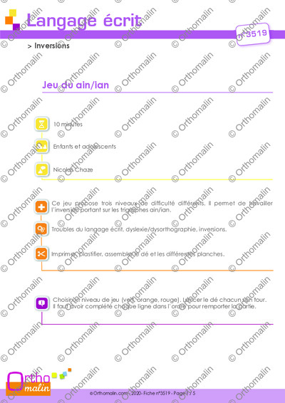 Page 1 de la fiche