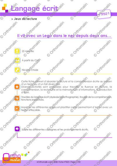 Page 1 de la fiche