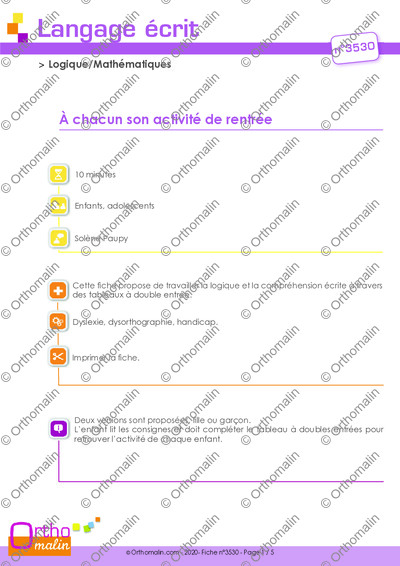 Page 1 de la fiche