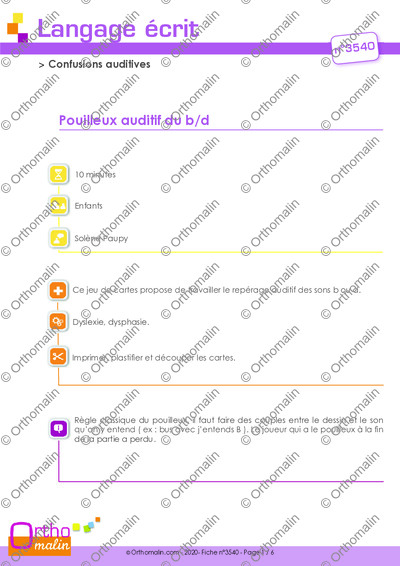 Page 1 de la fiche