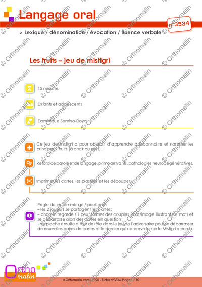 Page 1 de la fiche