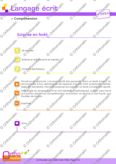 Page 1 de la fiche