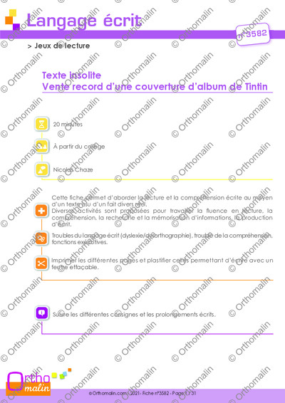 Page 1 de la fiche