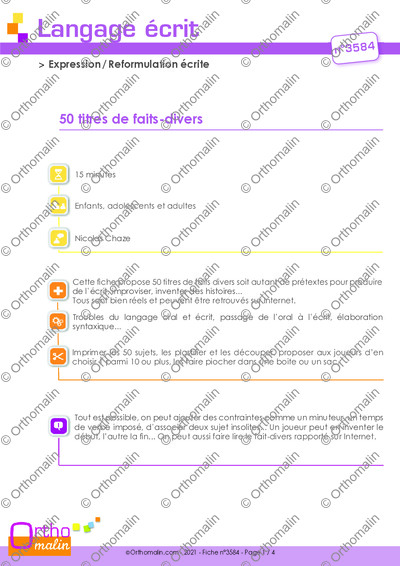 Page 1 de la fiche