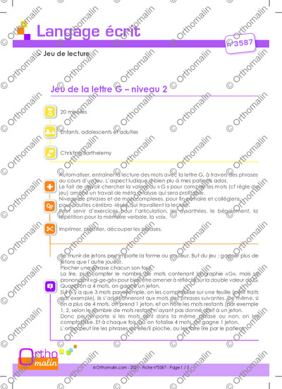 Page 1 de la fiche