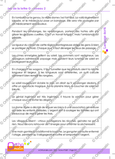 Page 3 de la fiche