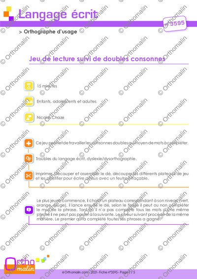 Page 1 de la fiche