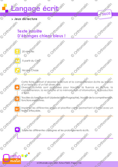 Page 1 de la fiche