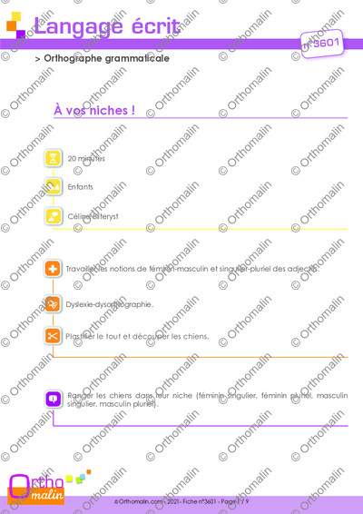 Page 1 de la fiche