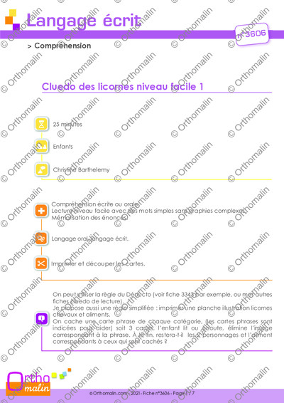 Page 1 de la fiche