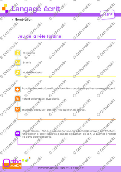 Page 1 de la fiche