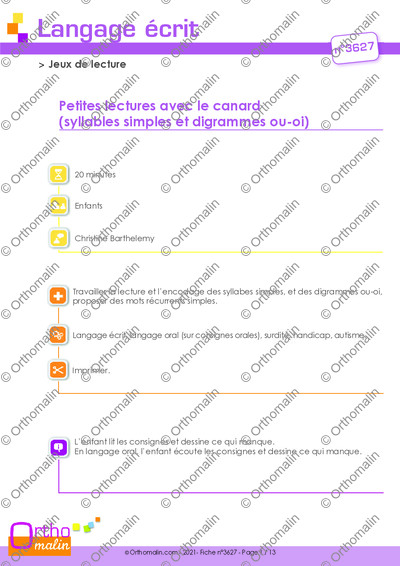 Page 1 de la fiche
