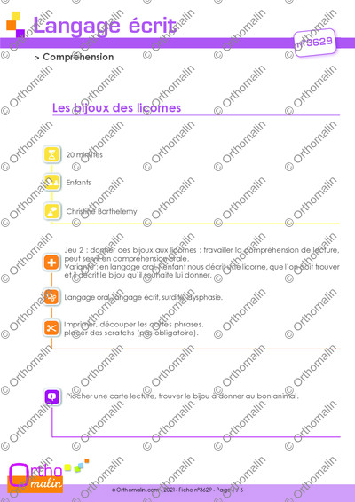 Page 1 de la fiche