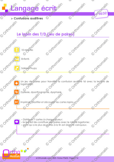 Page 1 de la fiche