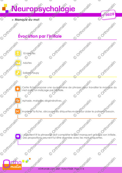 Page 1 de la fiche