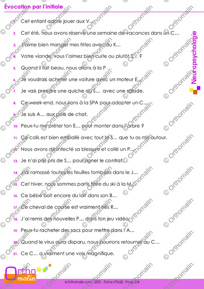 Page 2 de la fiche