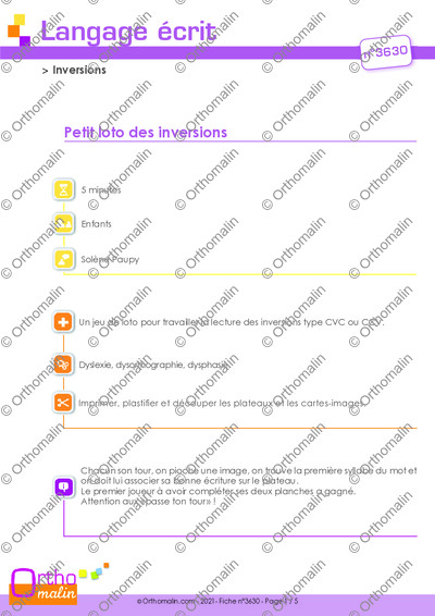 Page 1 de la fiche