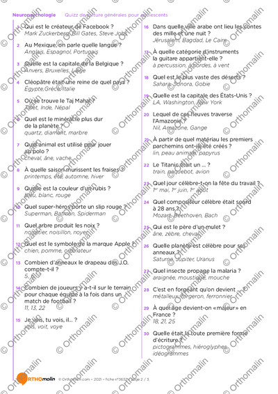 Page 2 de la fiche