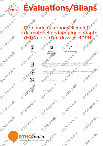Page 1 de la fiche