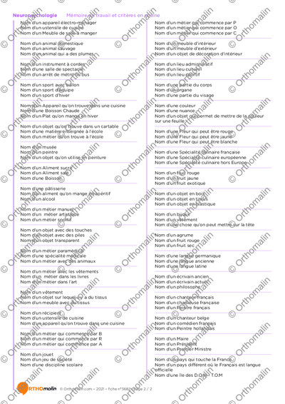 Page 2 de la fiche
