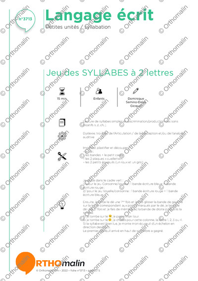 Page 1 de la fiche