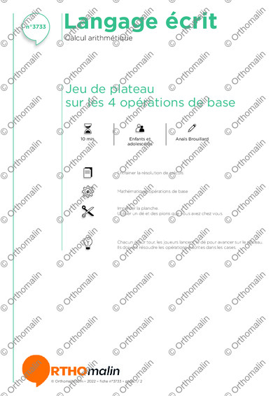 Page 1 de la fiche