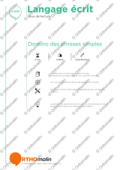 Page 1 de la fiche