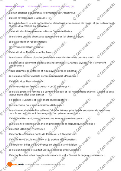 Page 2 de la fiche