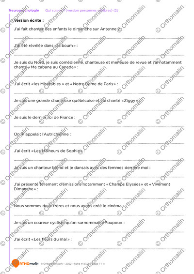 Page 7 de la fiche