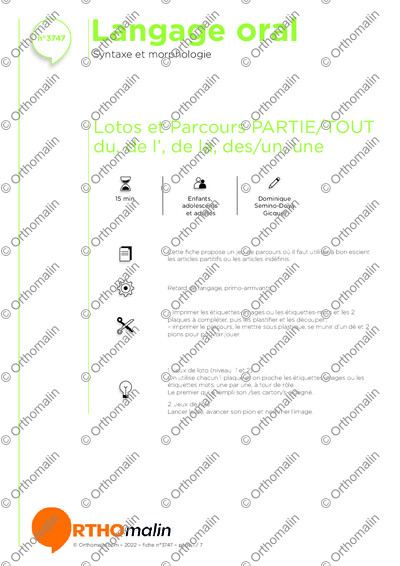 Page 1 de la fiche