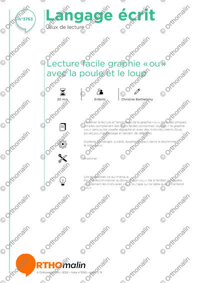 Page 1 de la fiche