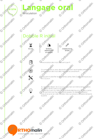 Page 1 de la fiche