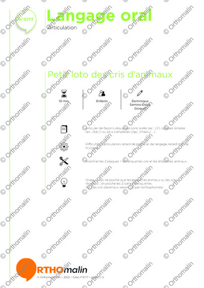 Page 1 de la fiche