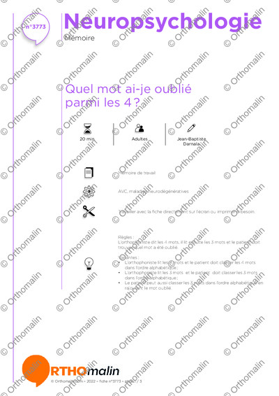Page 1 de la fiche