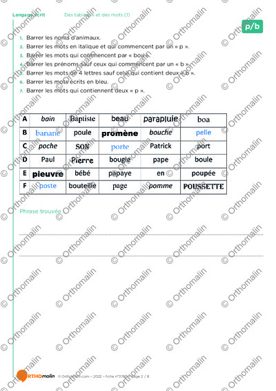 Page 2 de la fiche